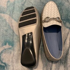 Robert Zur Perlata Silver and White Loafer, size 9.5